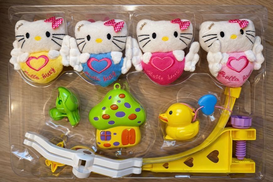 Мобіль карусель 3003 муз. "hello kitty" м'які, кор. 40*29*5,5см курча 3003 фото