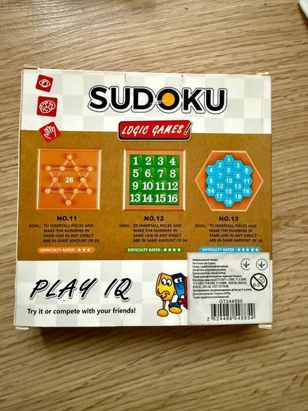 Логічна гра &laquo;Sudoku Play IQ&raquo; (New Elephant), від 3 років 244885 фото