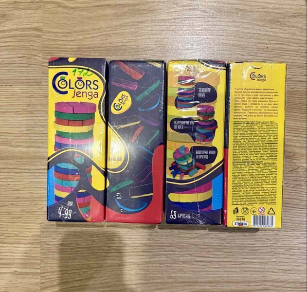 Настільна гра &laquo;Jenga&raquo; кольорова, 69 брусків, 4&ndash;99 років 30816 фото
